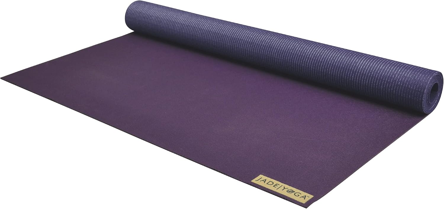 Purple Jade Voyager travel yoga mat partly unrolled